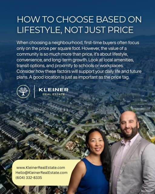 It’s easy to get caught up in the price tag of a property, but the neighbourhood itself has just as much impact on your daily life.Do you need a short commute to work? Are good schools a priority? Are you looking for parks, coffee shops, or a tight-knit community?Consider your lifestyle needs and weigh them against your budget. In the long run, choosing the right neighbourhood will make your home feel like a true fit ⁣
⁣
#VancouverLiving #NeighbourhoodMatters #FirstTimeHomeBuyers