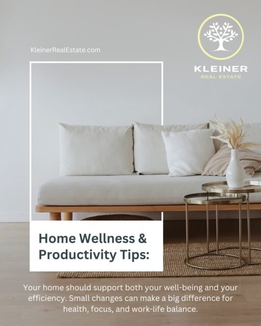 Did you know your home environment can impact your mood, focus, and energy levels? 🏡💡Air Quality: Open windows regularly, add air-purifying plants, and replace HVAC filters to reduce allergens.Organization: Keep frequently used items accessible and declutter weekly to reduce stress.Work-Life Balance: Create clear boundaries between work and personal spaces, even if it’s just a corner of a room.Productivity Tools: Use digital calendars, task lists, and reminder apps to streamline your day and free mental space for creativity.A well-designed home isn’t just about aesthetics—it’s about creating a space that helps you feel energized, focused, and balanced every day.📞 +1 (604) 332-8335
🌐 www.KleinerRealEstate.com ⁣
⁣
#HomeWellness #WorkLifeBalance #ProductivityTips