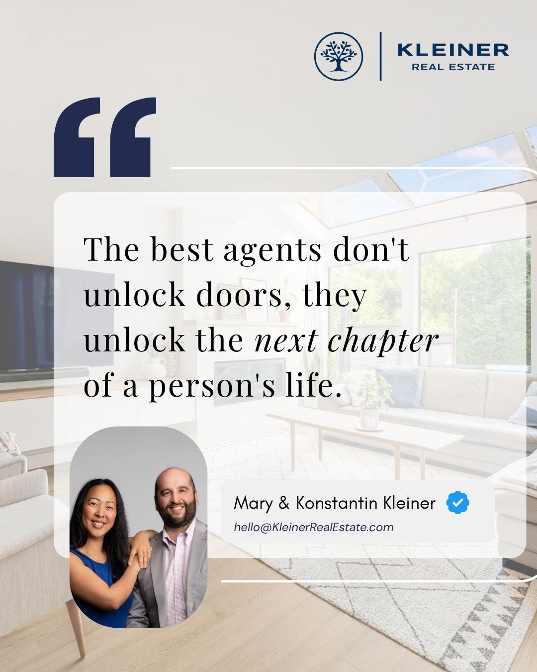 The best agents don’t just unlock doors—they unlock the next chapter of your life.At Kleiner Real Estate, we’re here to guide you every step of the way, making your move smooth, meaningful, and full of possibilities.📞 +1 (604) 332-8335
🌐 www.KleinerRealEstate.com ⁣
⁣
#NextChapter #KleinerRealEstate #HomeBuyingJourney